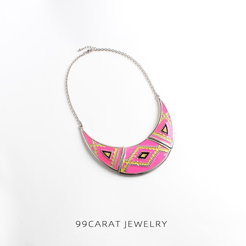 Nine nine carat European and American ornament brand exaggerate colorful Bohemian national style fluorescent short decoration Ne