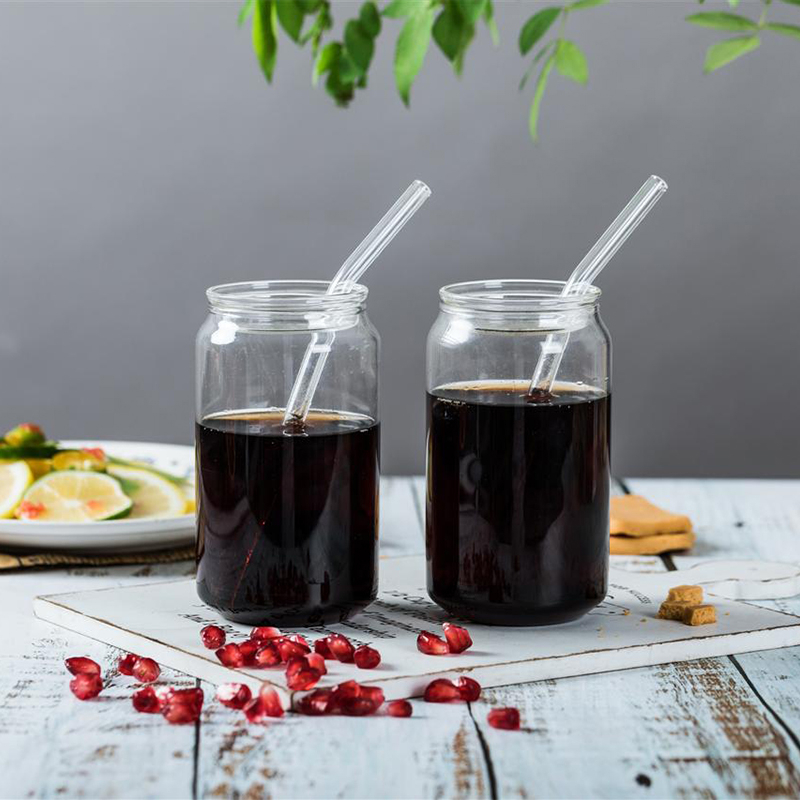 1pc nordiske gennemsigtige kaffekrus cocktailglas varmebestandig juice cola drikker te kop mælk med sugerør