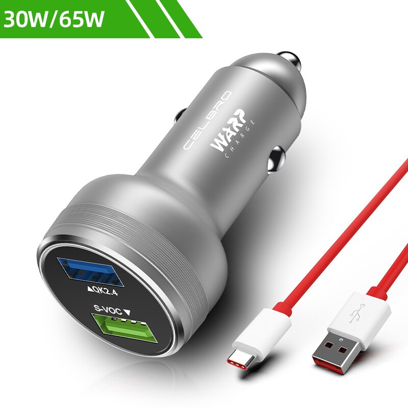 Voor Oneplus Dual Usb Autolader 80 W Supervooc Warp Charge 65 30 W Super Fast Charge 65 W Dash One Plus 10T 10 Pro Nord 2T 9 8: JP