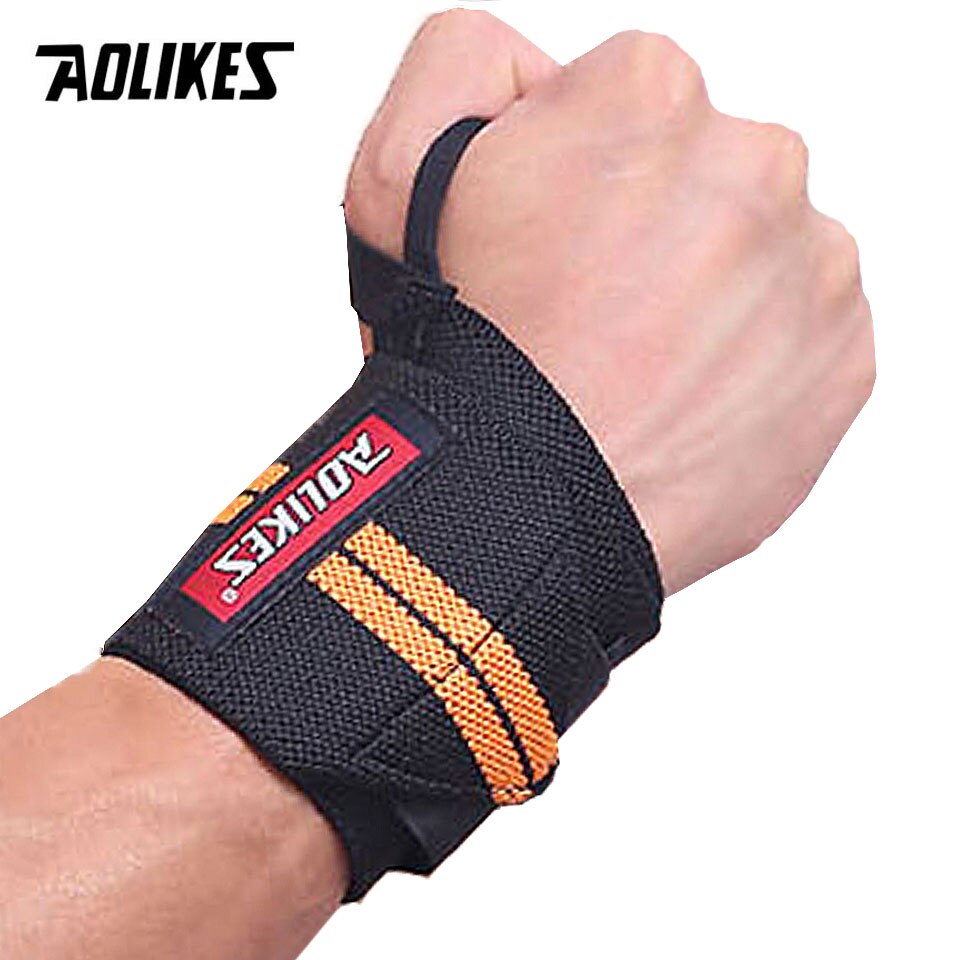 AOLIKES 1PCS Fitness Elastic Wristband Adjustable Sports Wrist Support Weight Lifting Support Band Open Wrist Rest: D-Orange-1Pcs