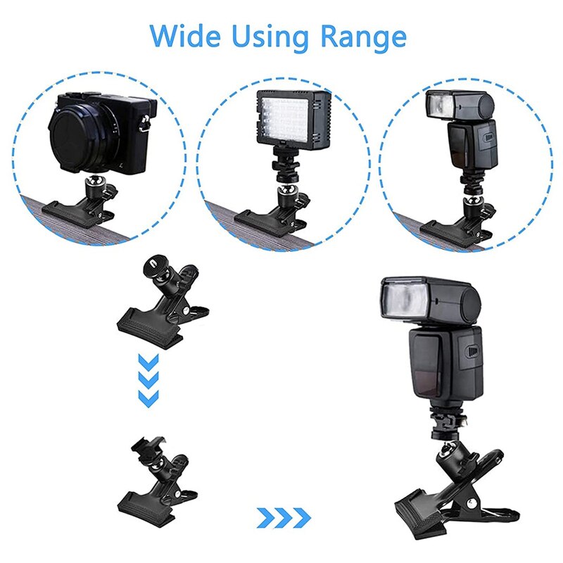 Camera Flash Mount 360 Graden Camera Klem Houder Statief Klem Mount Flash Stand Met 1/4 Inch Draad Bal Hoofd