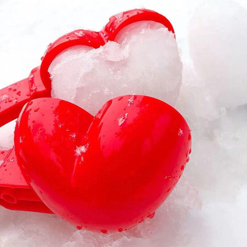 Creatieve Sneeuw Sneeuwbal Maker Clip Maker Rode Liefde Hartvormige Sneeuw Zand Mold Tool Winter Kid Valentines Dag Spel
