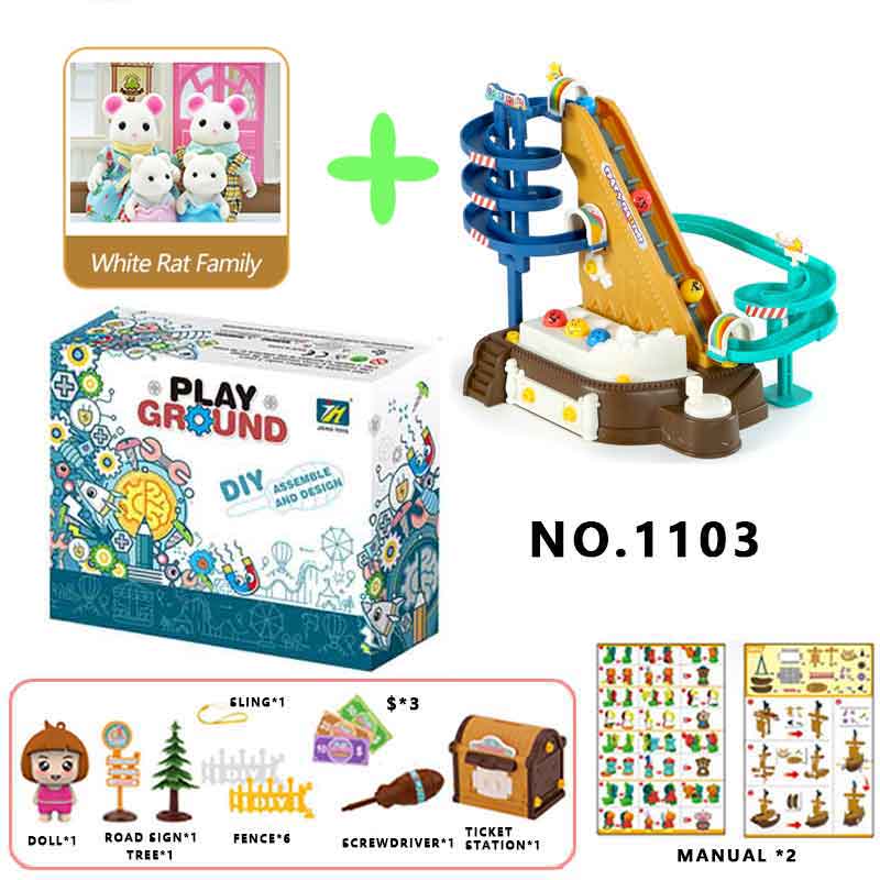 1:12 Carrousel Bosdier Familie Vroeg Leren Puzzel Achtbaan Pretpark Model Schroef Montage Pakket Speelgoed: 1103-G02-K03