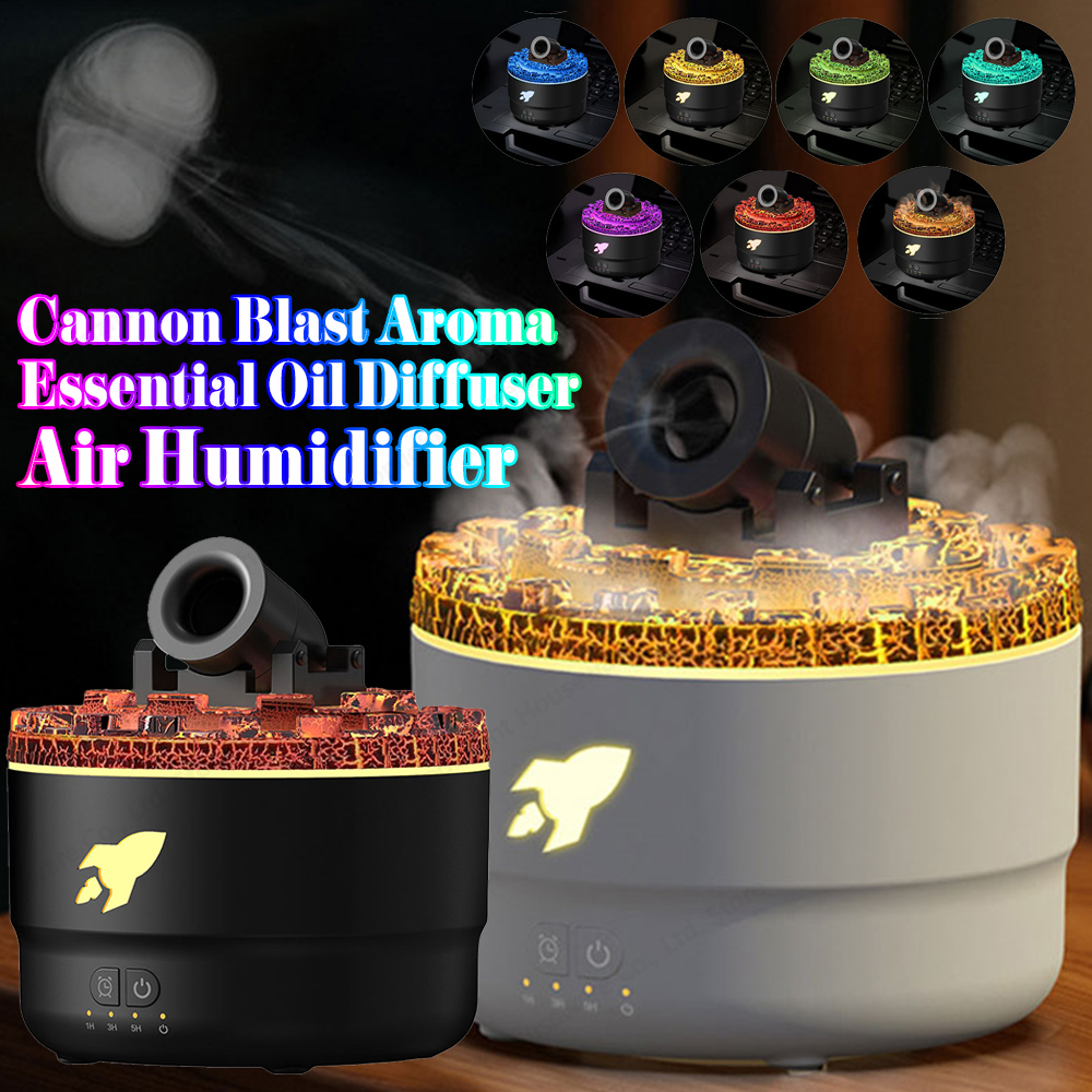 Vulkanische Crack Lichtkanonnen Luchtbevochtiger Essentiële Olie Diffuser met Timer Kanon Blast Aroma Luchtbevochtiger Aromatherapie Diffuser
