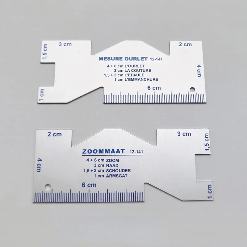 1Pc Metal Measuring Gauge Quilting Ruler Hand Sewing Templates Ruler Sewing Gauge for Patchwork Sewing Tool Accessory: Light Grey