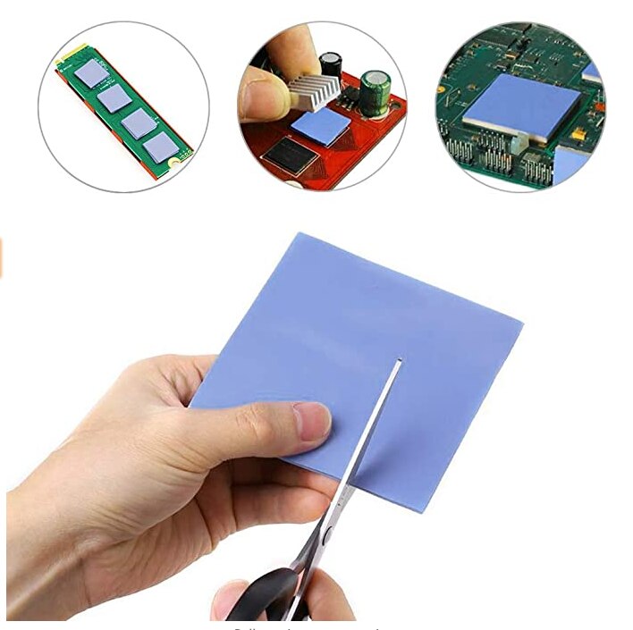 5pcs Thermal pad 6W/mK Thermal conductivity CPU Heatsink Cooling Conductive Silicone Pad Thermal Pads 5pcs