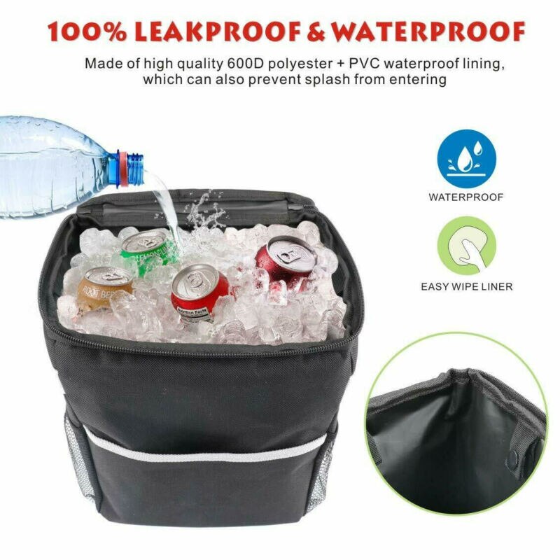 Cubo de basura plegable Universal para asiento de coche, organizador resistente a las fugas, multifunción, color negro