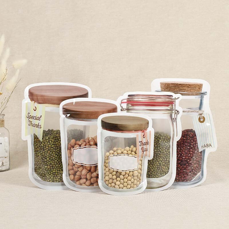 Kitchen Reusable Ziplock Bag Snack Biscuits Food Jar Bag Food Jar Bag Jar Zipper Bags Reusable Reusable Port
