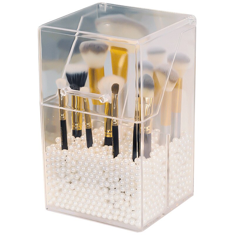 Acryl Duidelijke Make-Up Borstel opbergdoos cover Plastic Make organizer Cosmetische gereedschaphouder Parel En Box Make-Up organizer