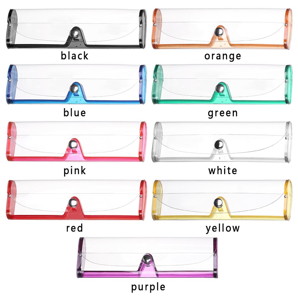 1Pcs Portable Eyewear Dozen Kawaii Pvc Glazen Doos Leuke Meisje Transparante Candy Kleur Bril Houder Brillen case