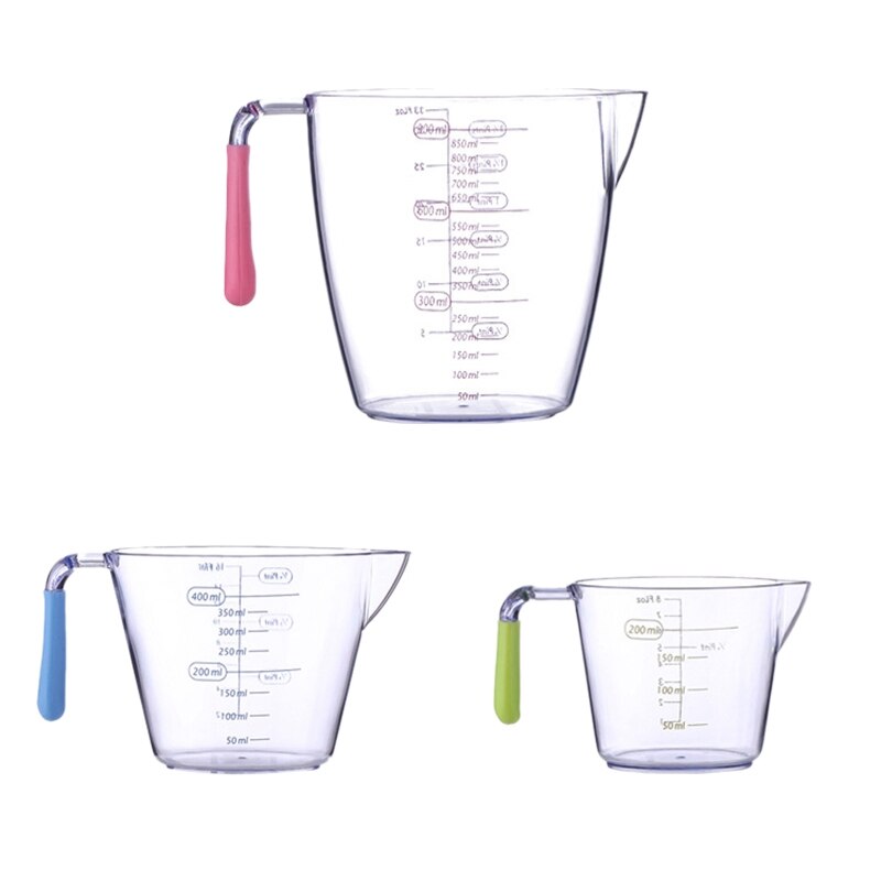 3 Cup Handle Water Milk Egg Scale Measuring Cup Mug Measurement Tool - Transparent Cup