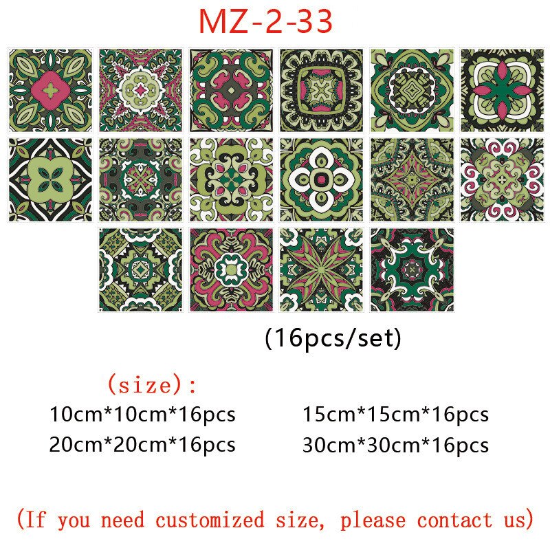 Table Masking sticker Kitchen bathroom deco waterproof DIY self-adhesive PVC wallpaper Retro thick pattern tile stickers custom