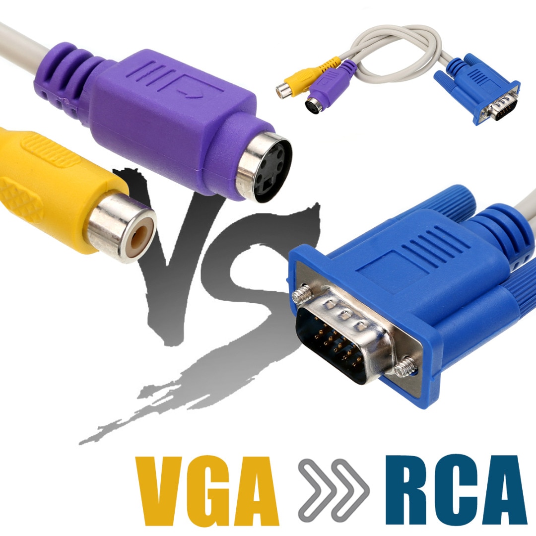 15-Pin D-sub Vga Male Naar Tv S-Video 2RCA Converter Kabel Adapter Video Kabels