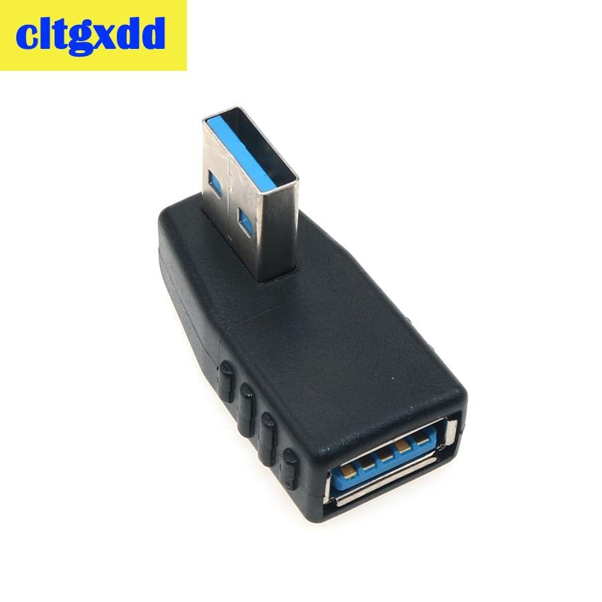 Cltgxdd Haakse USB3.0 Jack Socket L Vorm Adapter Converter USB 3.0 A Male naar EEN Vrouwelijke 90/180 Graden Plug down Connector: 3