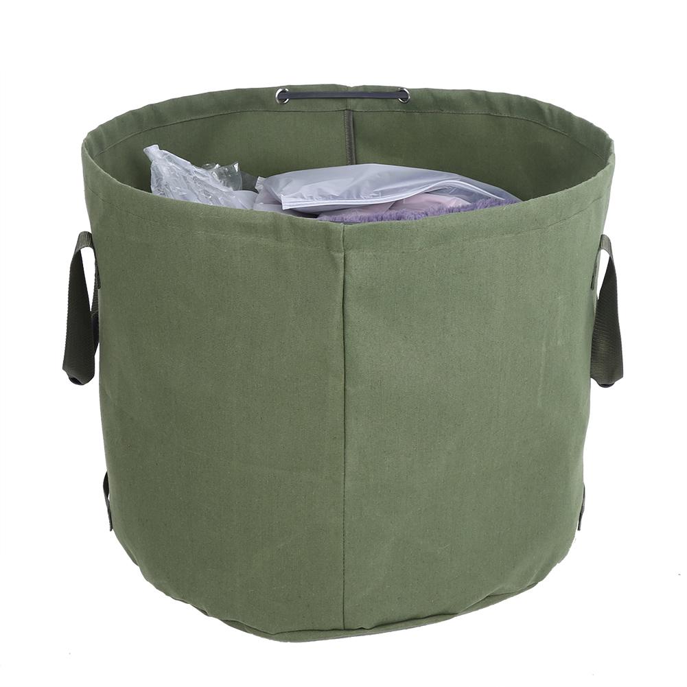 Portable Waterproof Reusable Canvas Garden Lawn Leaf Trash Waste Bag Container Storage Tote Garden Clean Tools