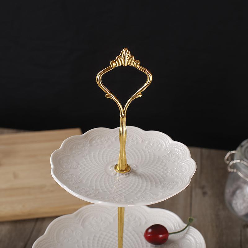 2 Tier Cake Stand Afternoon Tea Wedding Plates Party Tableware Bakeware Ceramic Plate Dessert Fruit Plate Decorating Tools
