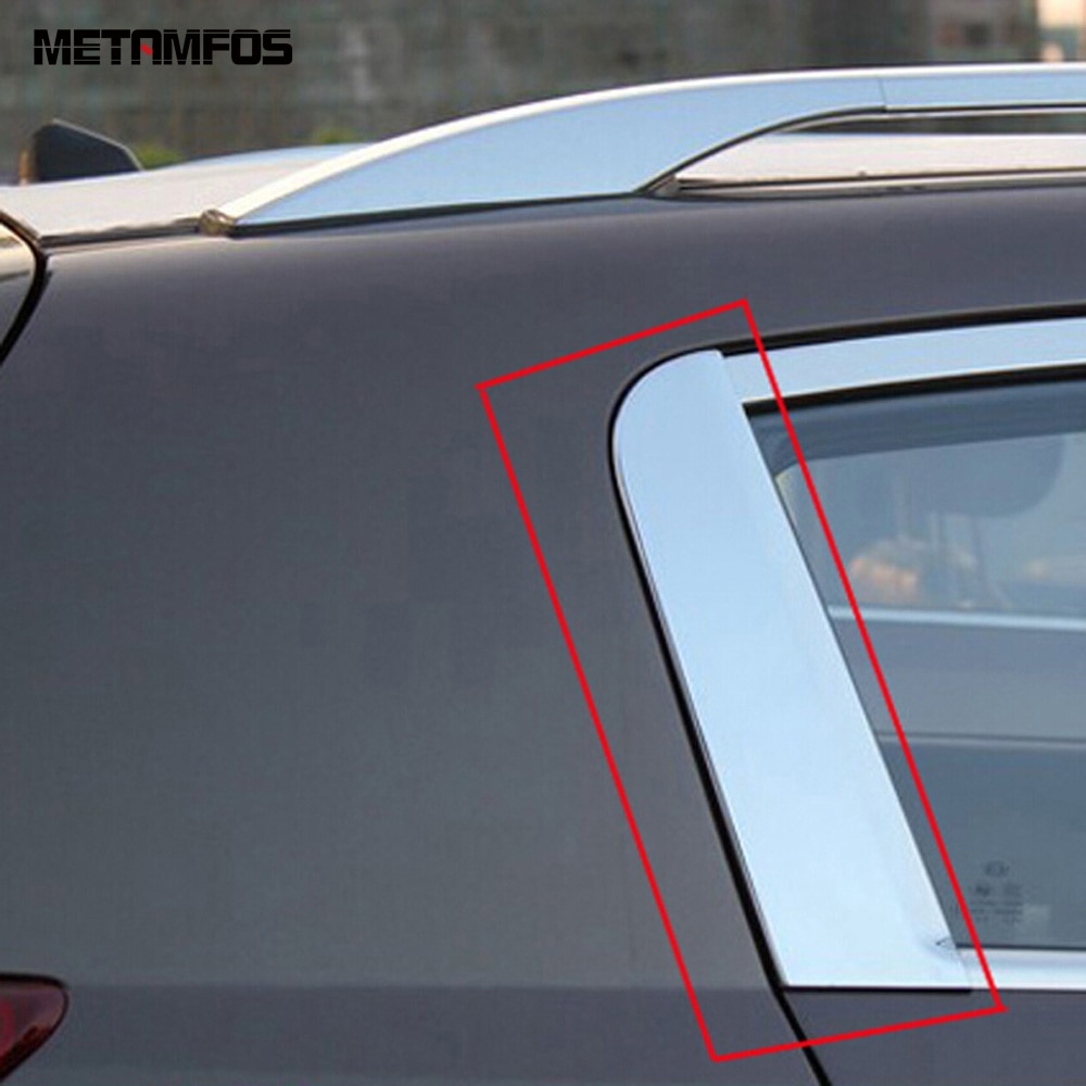 For kia sportage krom vindu c søyle deksel lister trim glass dekorasjon klistremerke eksteriør biltilbehør