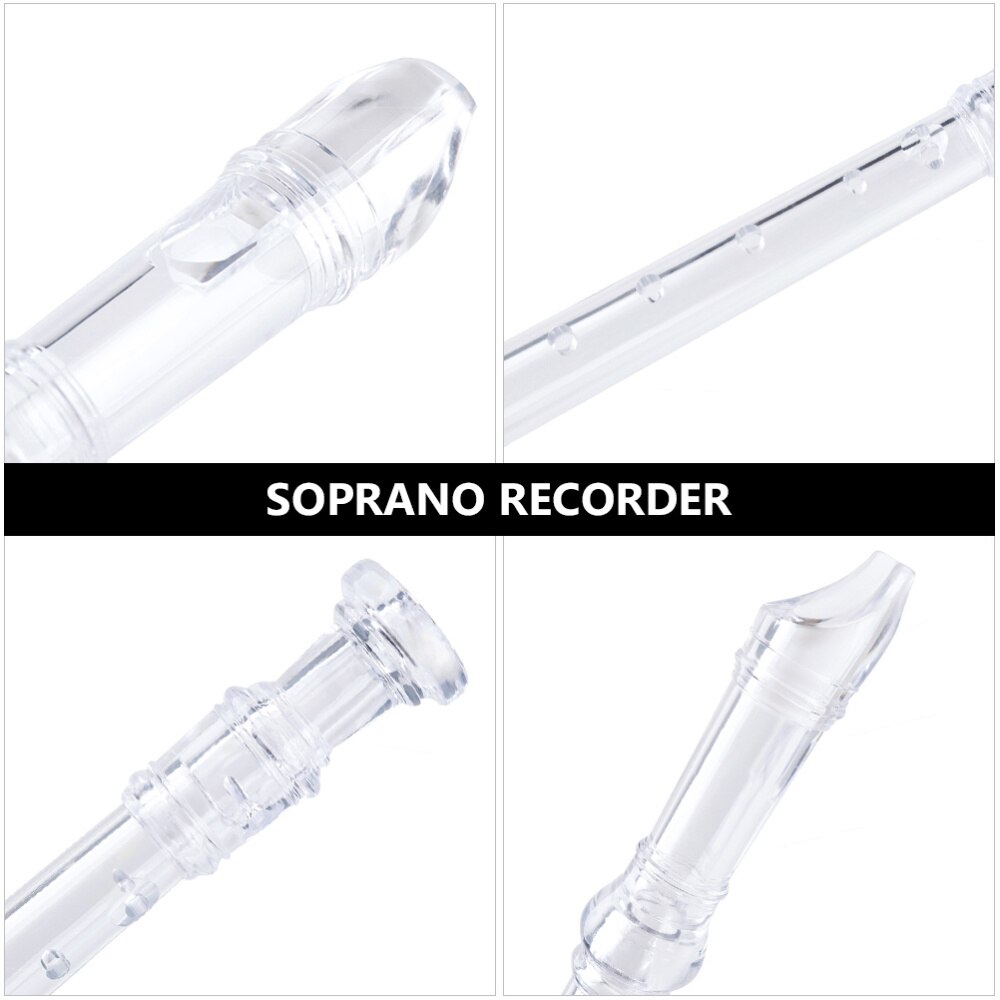 1 Set Plastic 8 Holes Fingering Recorder Kids Beginners Flute for Learning