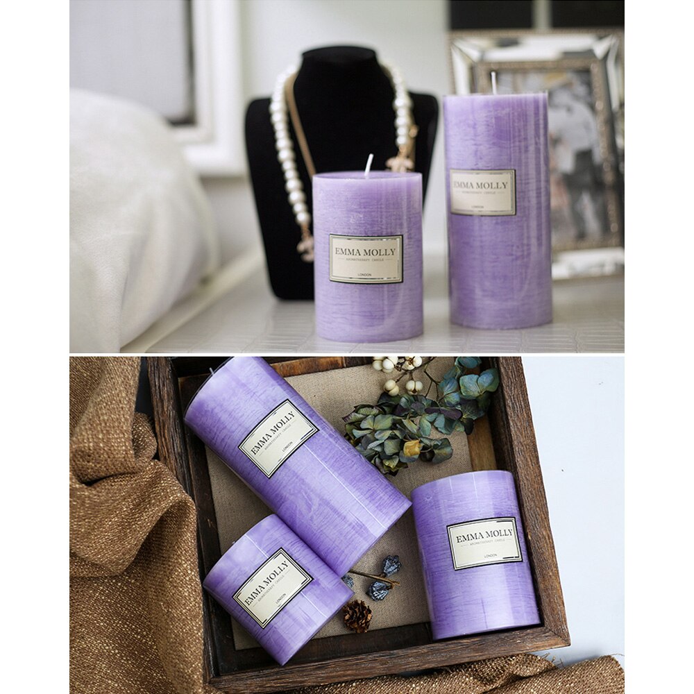 10/15CM Scented Candles Romantic Purple Lavender A... Grandado