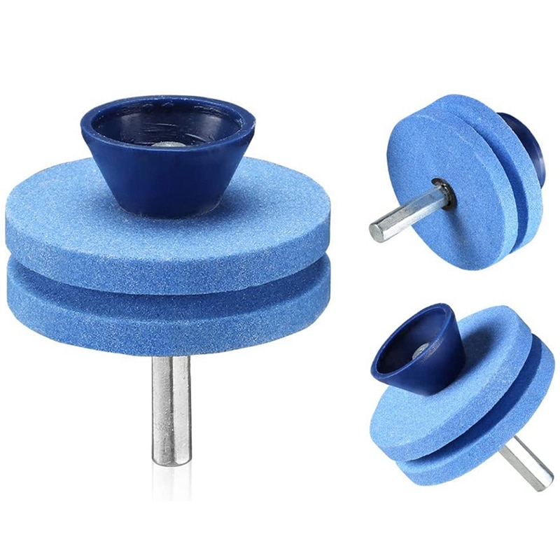 Universal Wear Resistant Lawn Mower Blade Sharpener, Double Layer Corundum Lawn Mower Blade Sharpener 3PACK