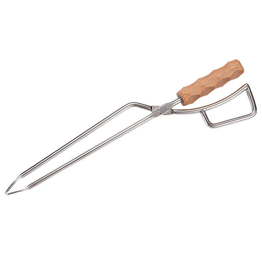 Camping Wood Grabber Home BBQ Accessories Tongs Tool Durable Fire Pit Picnic Stainless Steel Anti Slip Duckbilled Outdoor