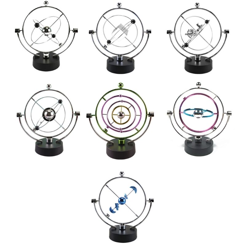 Kinetic Art Asteroid Electronic Perpetual Motion Desk Toy Home Decoration 7 Different Models Ball/Moon/Cube/Cupid