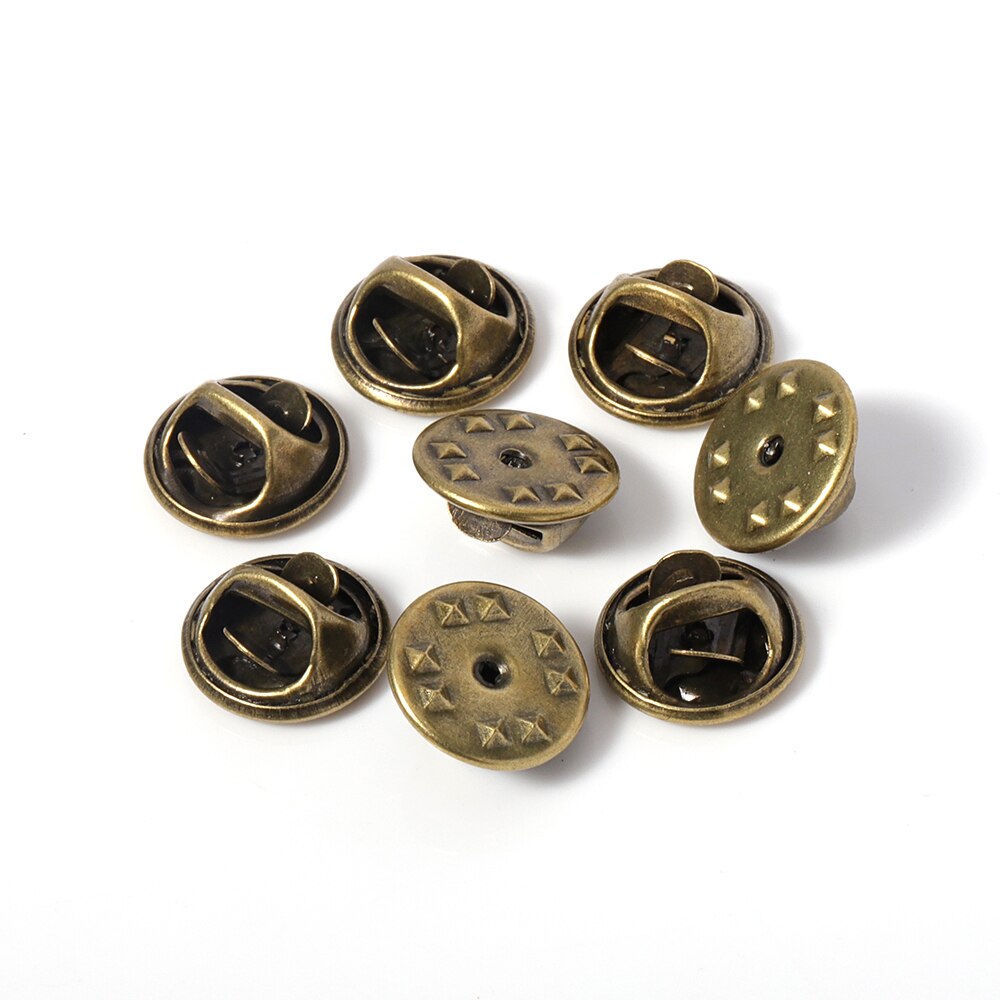 50 Uds. Broche de goma con hebilla, broche de estrella, Pin trasero, mariposa, embrague, insignia para apretar, tapones traseros para broche DIY, accesorios de joyería: Beige