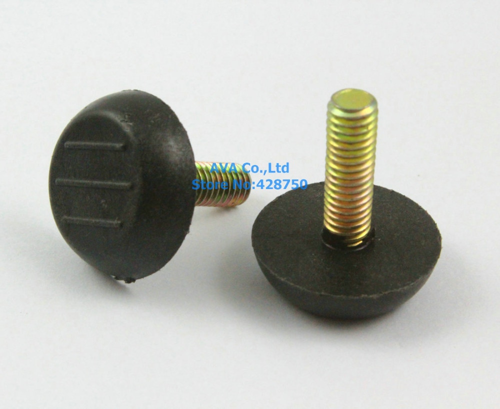 20 svarta  m6 x 20mm skruvar  , 23mm bas justerbara möbelben bordsjusteringsfötter