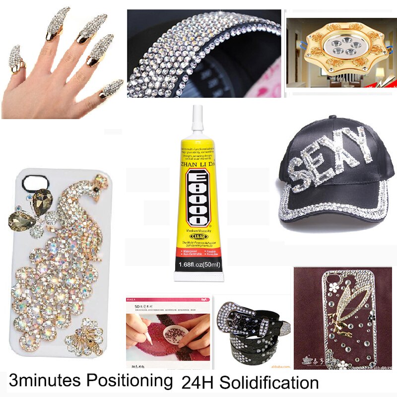 Waterproof 50ml E8000 Glue Textile Fabric Adhesive Super Epoxy b7000 Leather Craft Phone Touch Screen Display Black T9000 T7000