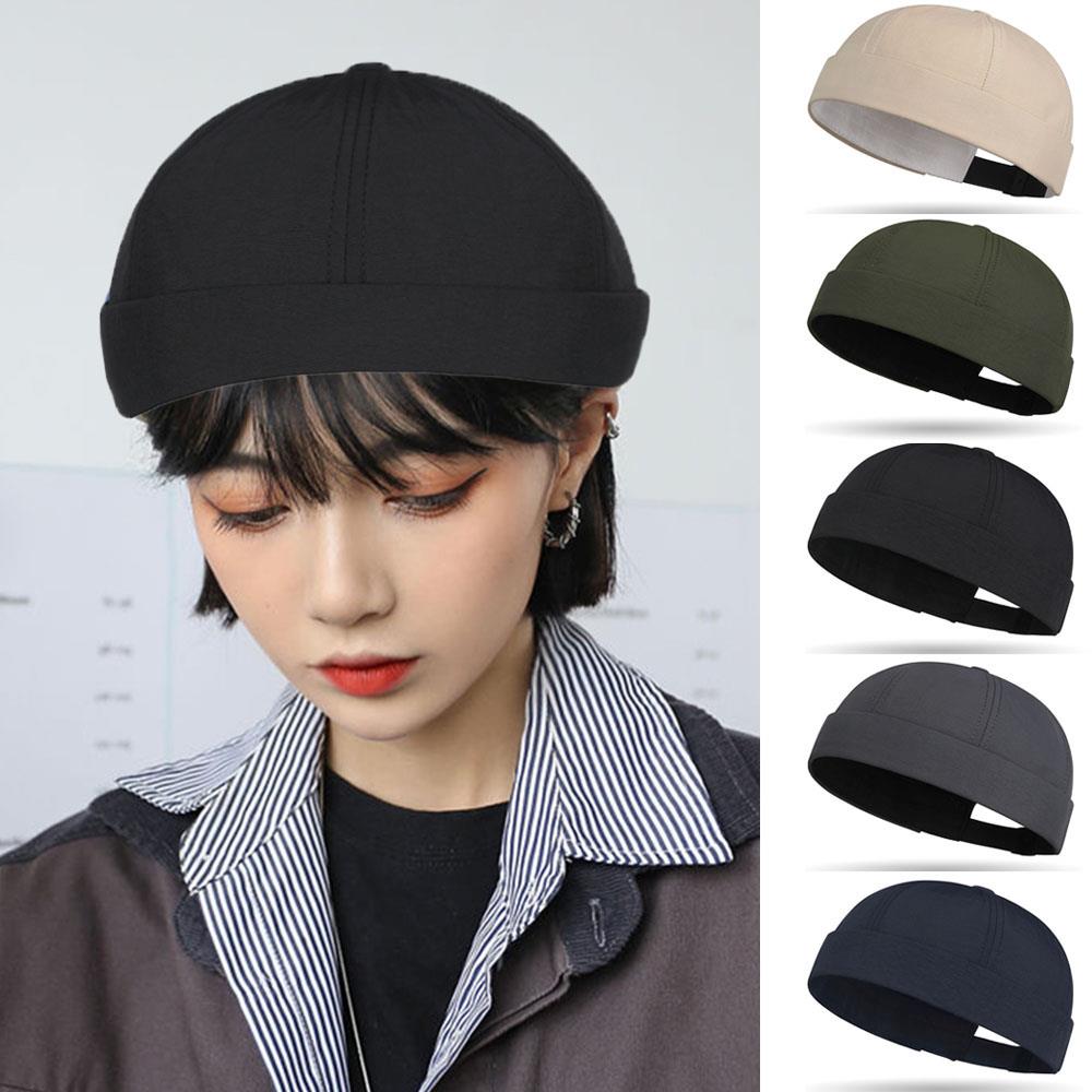 Skullcap décontracté séchage rapide sans bords chapeau léger maille bonnet bonnet manchette casquette quotidien port chapeau roulé marin Hip Hop casquettes