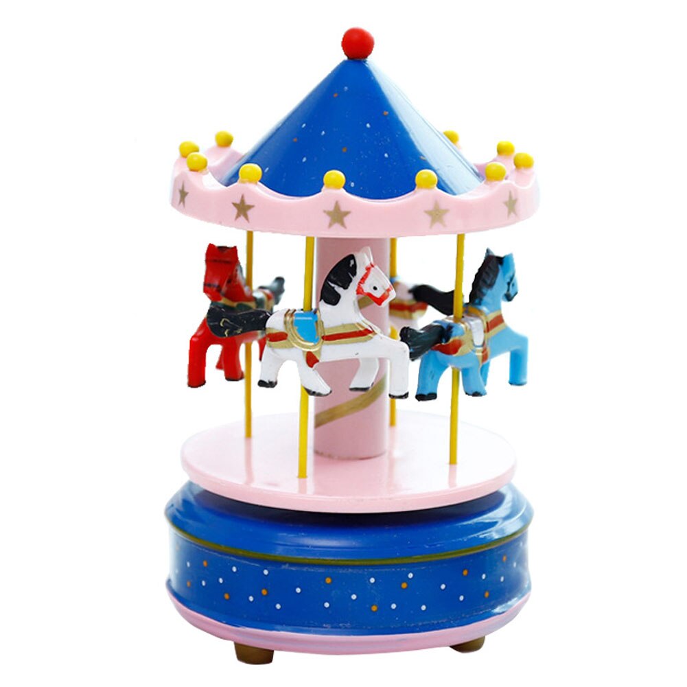Romantic Carousel Horse Music Box Toy Artistic Wooden Carousel Music Boxes SMD66: Color 4