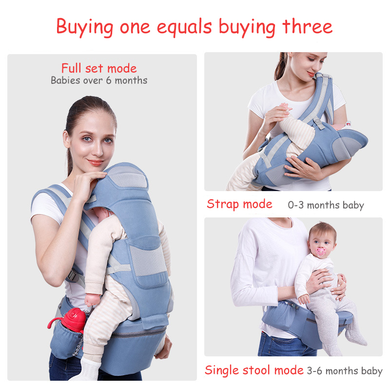 Portabebé ergonómico para bebé de 0 a 48 meses, porta bebés para bebé, cabestrillo para bebé 3 en 1, frontal, ergonómico, canguro, eslinga para llevar a bebé
