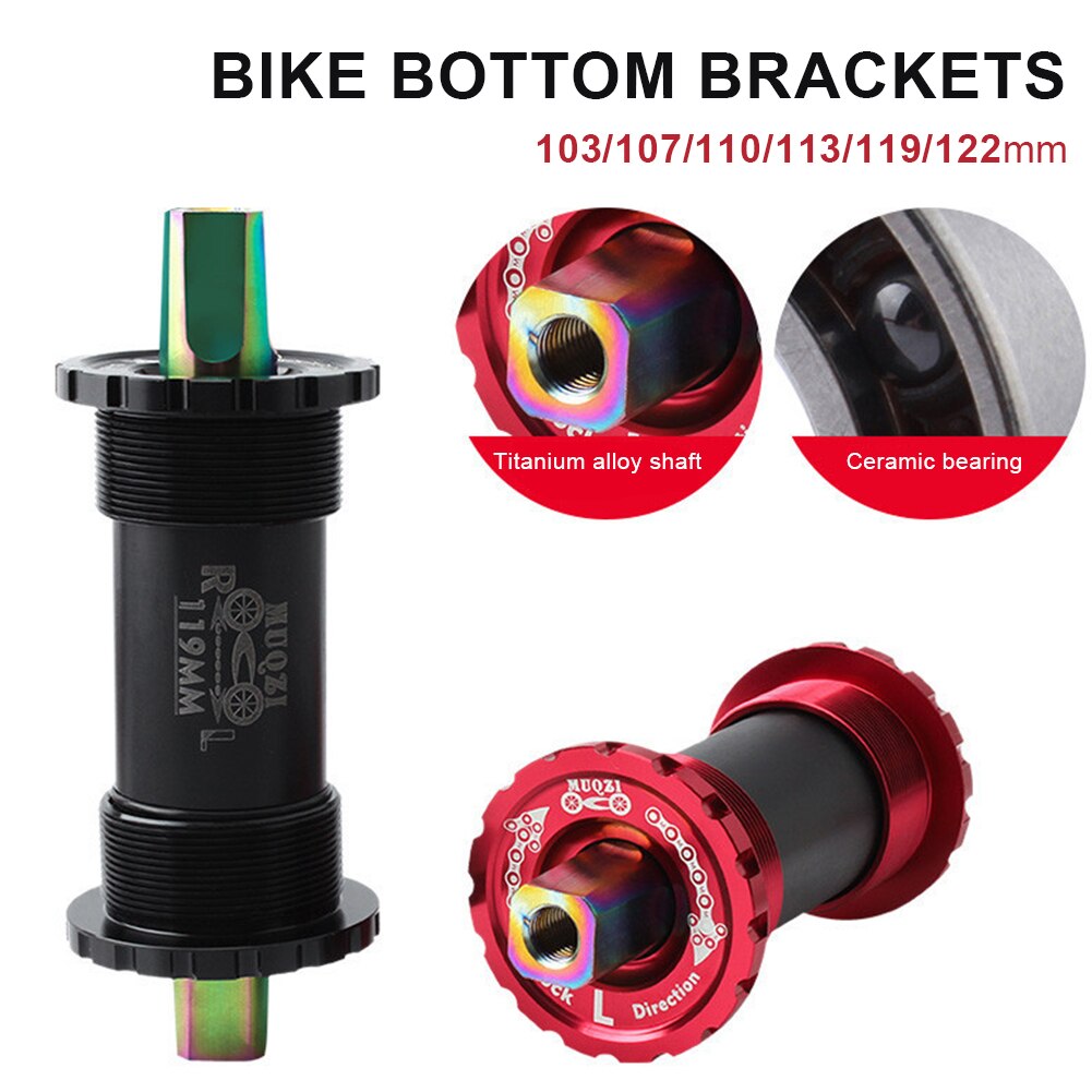 Titanium Alloy Bike Bottom Bracket 103/107/110/113/119/122mm Mountain Bike Road Bike Bottom Bracket Bicycle Parts
