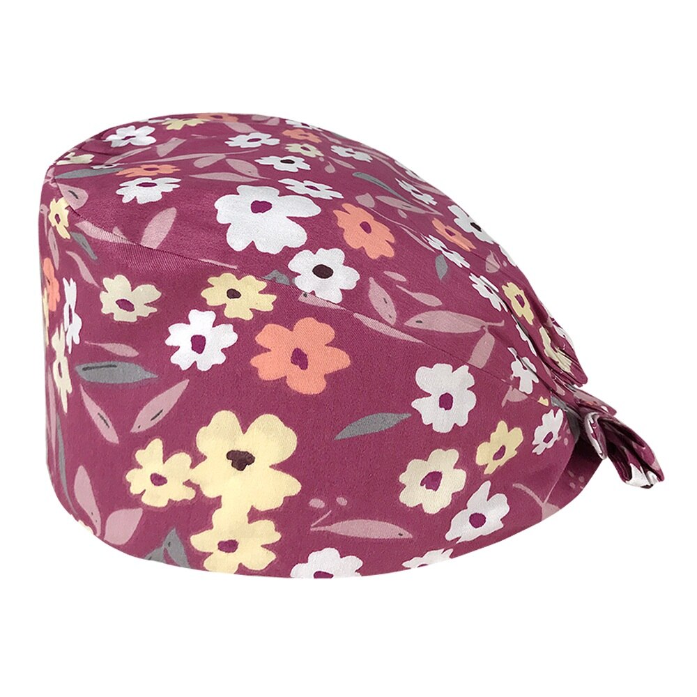 Hospital operating room scrub caps female nurse nursing work caps breathable printing beauty salon nursing hats custom: 12171