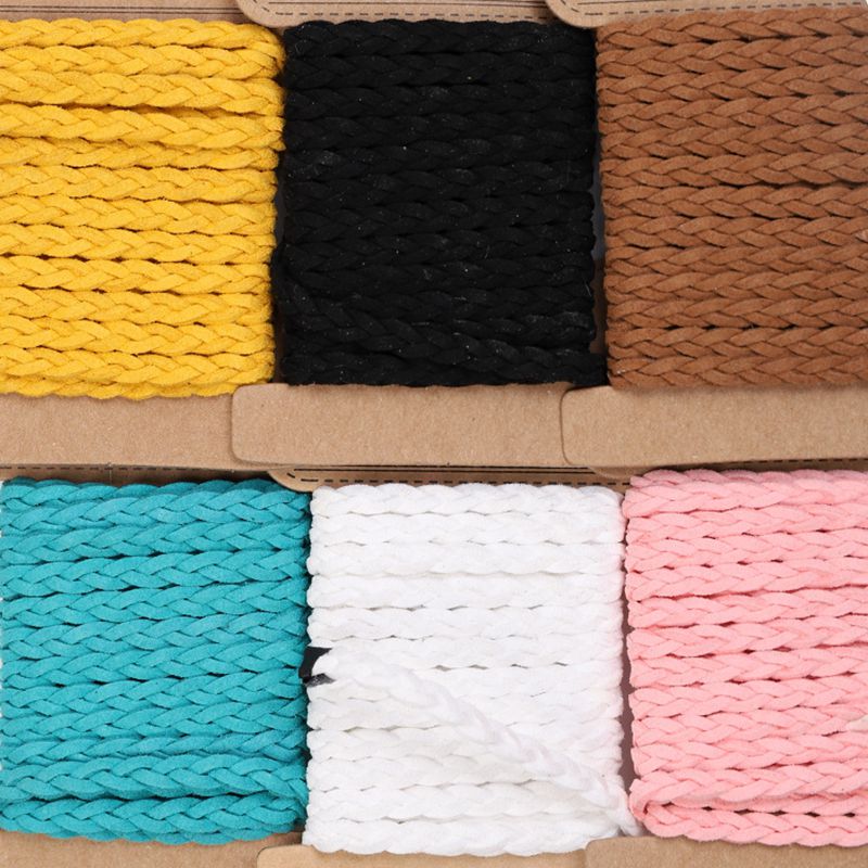 Cuerda trenzada de cuero de terciopelo para manualidades, cuerda de 5mm x 3 yardas para pulsera artesanal, collar, cadena de joyería, accesorios de decoración