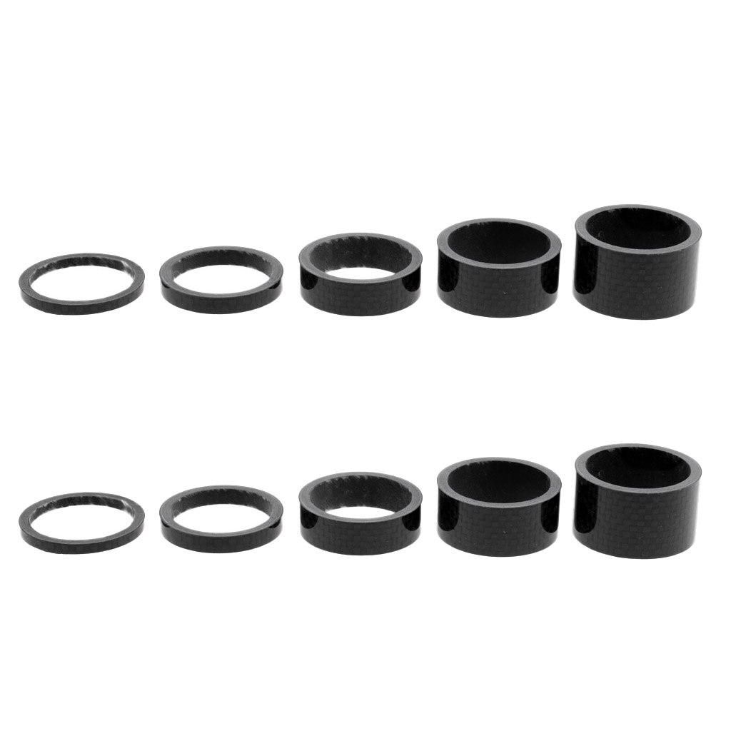 10pcs 1 1/8inch Bike Headset Stem Spacer Kit Set 3+5+10+15+20mm