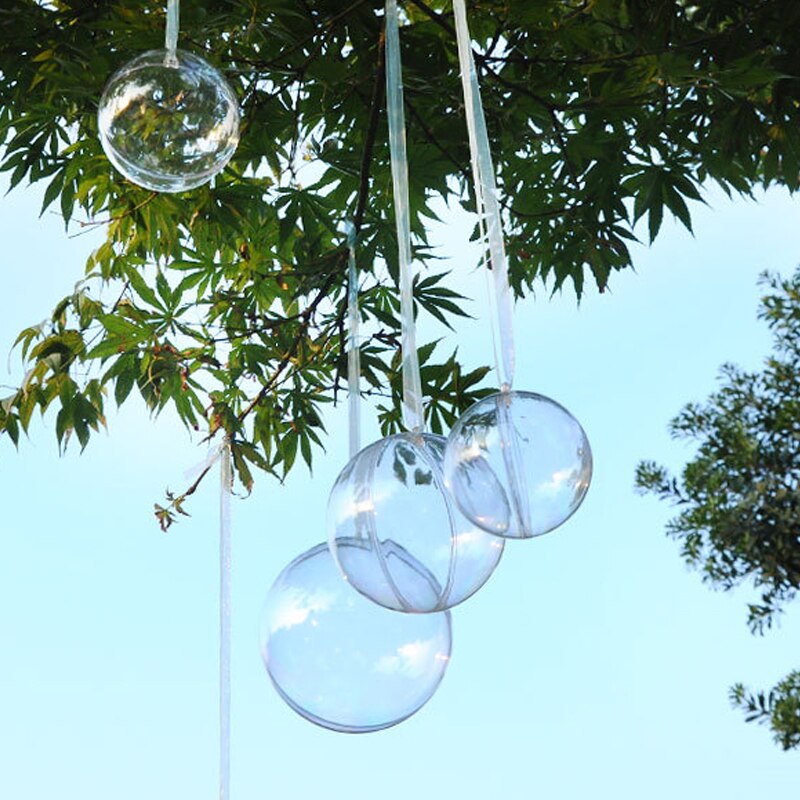 1 pc Alta Bola Oca De Plástico Transparente Bola de Natal Decoração Pendurado Bola Caixa de Doces de Casamento Flor Eterna Bola Pendurada