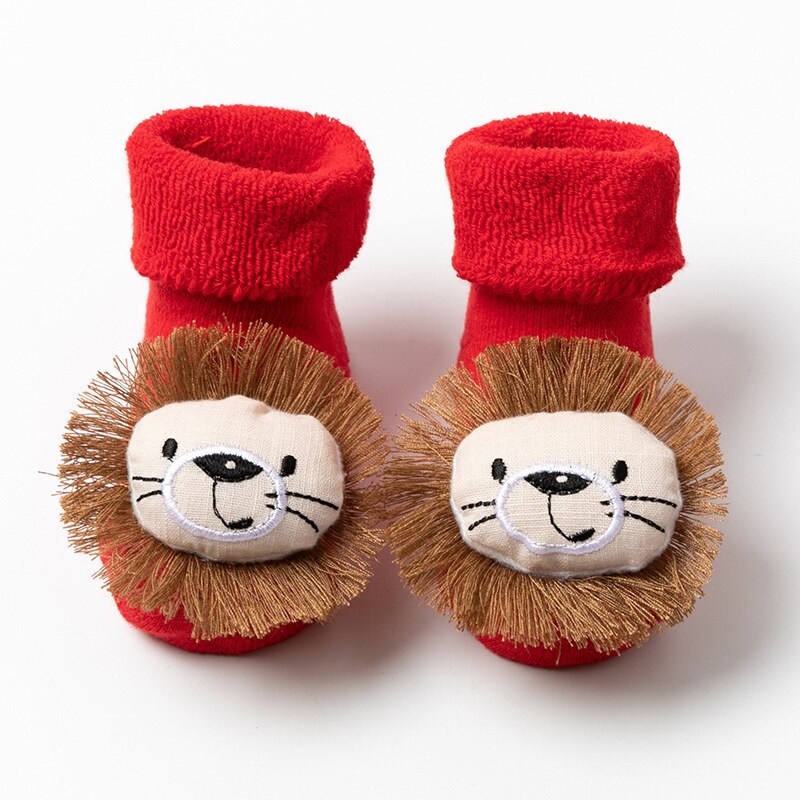 Kids Children's Socks for Girls Boys Thicken Print Cotton Toddlers Baby Christmas Socks for borns Infant Short Socks Clothin: Lion