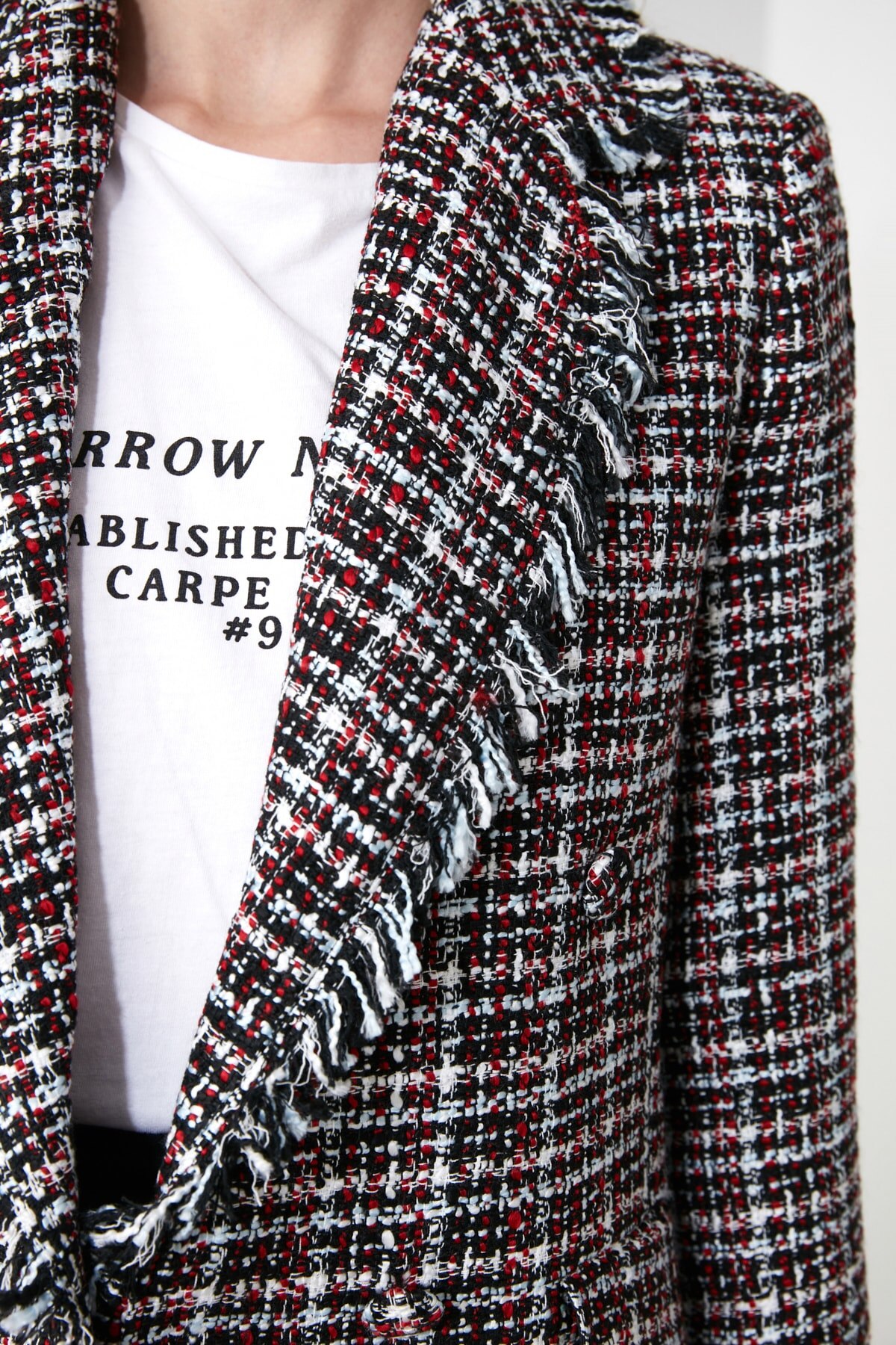 Trendyol Tweed Tassels Jacket Coat TWOAW21KB0058