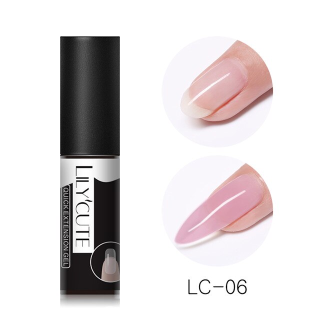 Lilycute neglekunst poly uv gel fransk neglebygger poly gelé gel akryl hurtig bygning finger forlængelse uv led hård: Lc -06