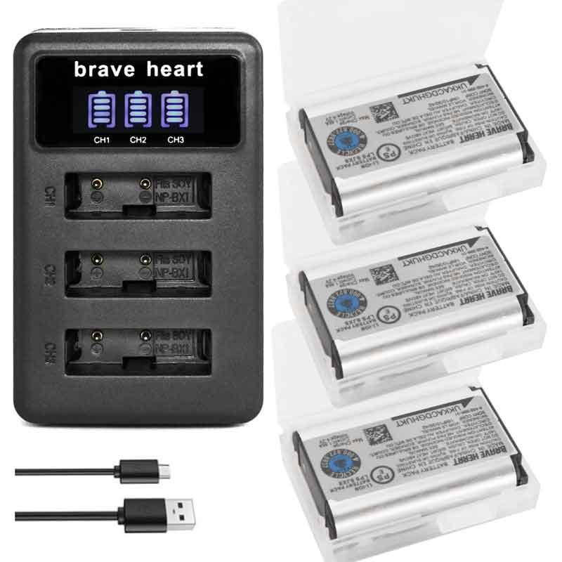 5 stücke NP-BX1 np bx1 Batterie + 3 Schlüssel LCD Ladegerät für Sony DSC-RX100 DSC-WX500 IV HX300 WX300 HDR-wie15 X3000R MV1 wie30V HDR-wie300