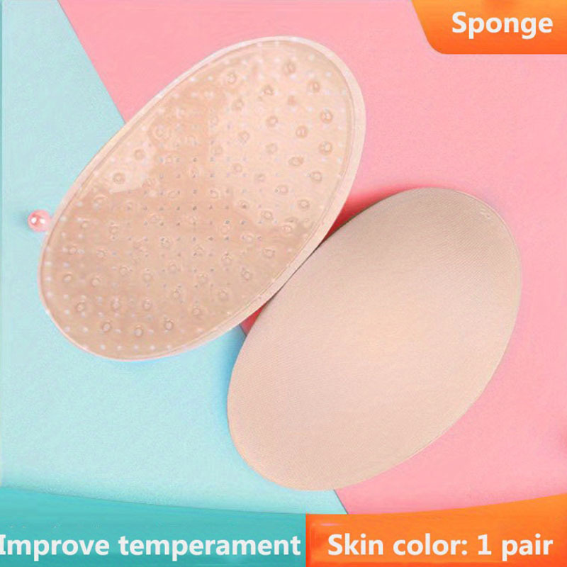 1 paar onzichtbare afneembare ademende siliconen schoudervulling voor dames schouderversterker herbruikbare zelfklevende kleding: Peachy