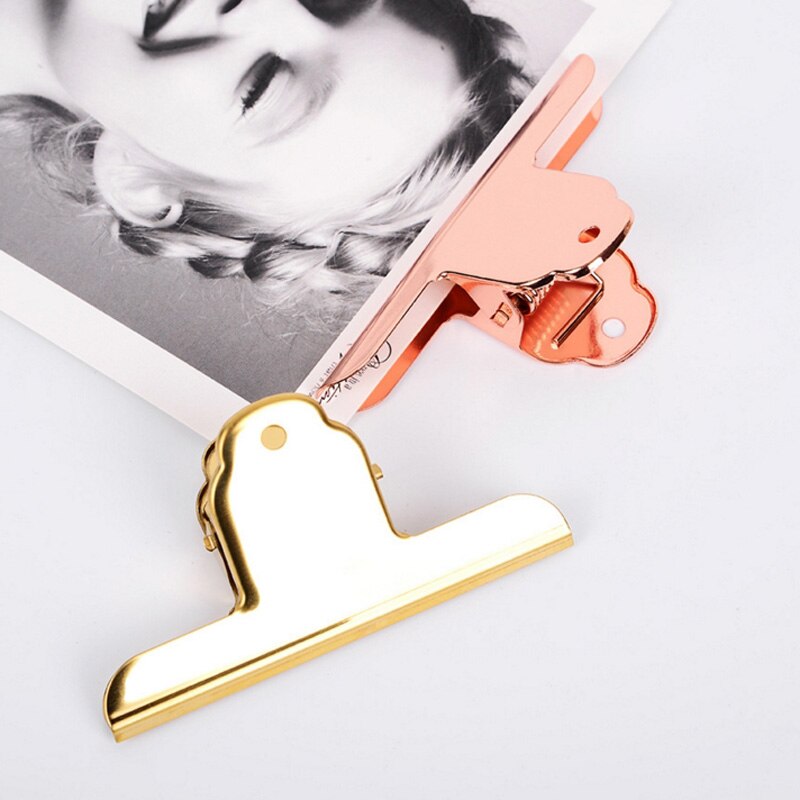 2 Colors /Lot Stainless Steel Binder Paper Clip Metal Electroplated Clamp Spring Clip Office & School Supplies Stationery