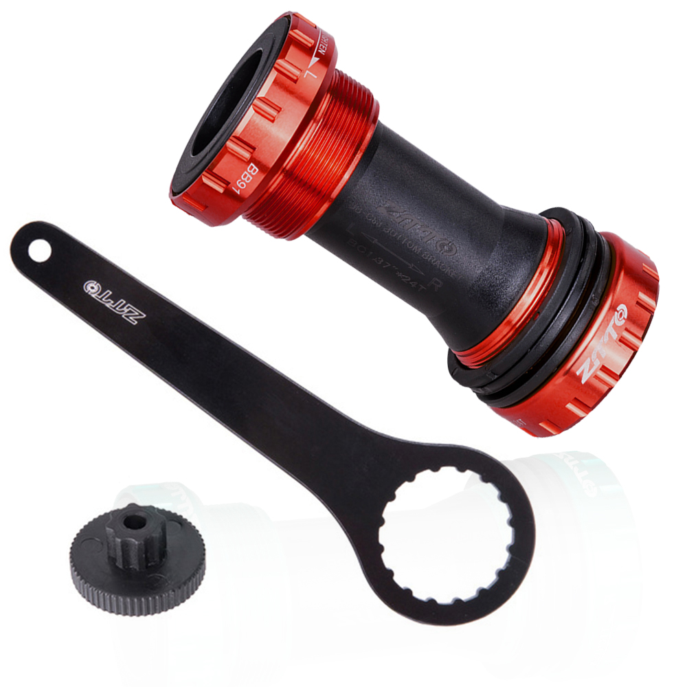 ZTTO BSA Lagerbier Tretlager Schraubentyp 68/73 mm Fahrradachse MTB Rennrad Aluminiumlegierung Wasserdichter Kurbelsatz Achsteile: Burgunderrot