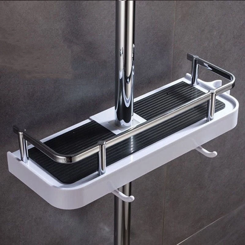Estante de almacenamiento de ducha para baño, organizador sin perforación, barra de elevación, soporte de cabezal de ducha, bandeja de champú de Gel, estantes de poste