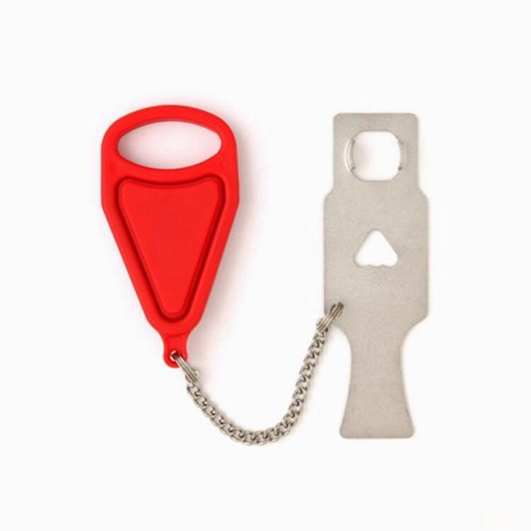 Pp metal bærbar sikkerhedsdørlås erstatter addalock-kompatibel rejselås tyverisikring privatliv hotelværelse: Lille hul rødt 1