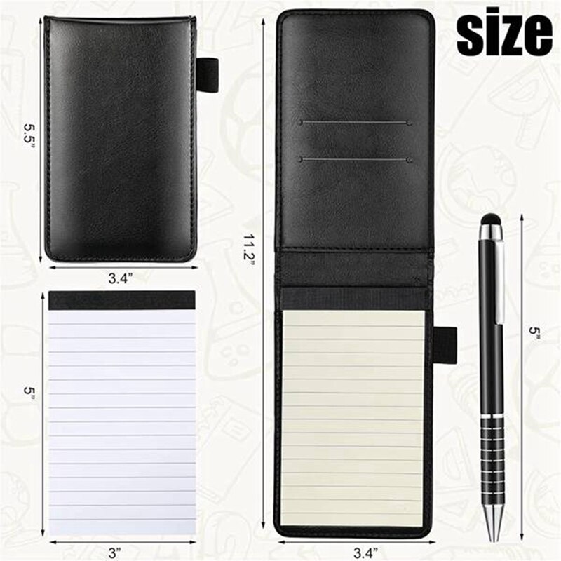 Notepad Set 3.5X5.5in Small Memo Book 3 Mini Pocket Notepads with Pens and 10 Refills for and Students