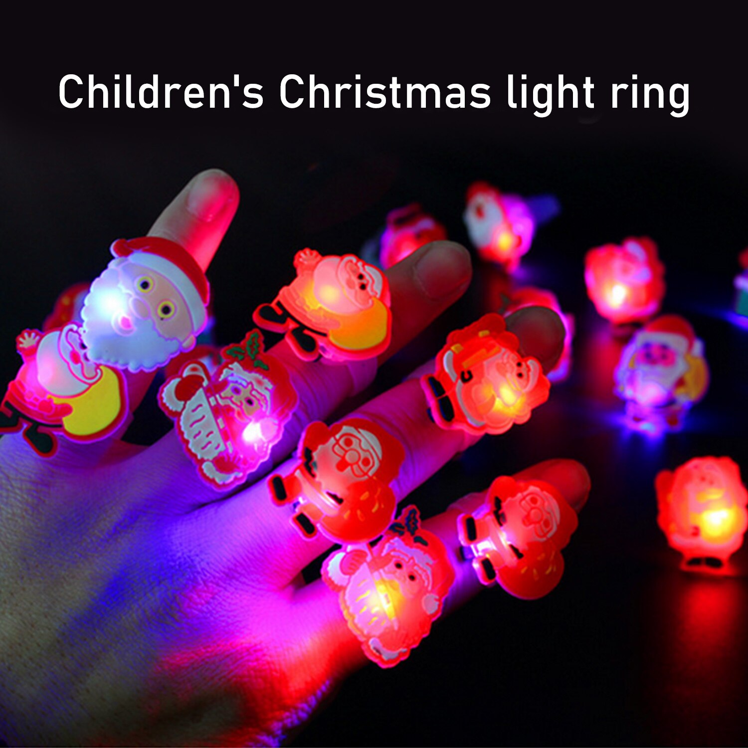 Kinder 24PCS Cartoon Weihnachten Glühende Finger Ring Funkelnde Armband Led Blinkt Halskette Leucht Deer Stirnband Weihnachten Decor Spielzeug