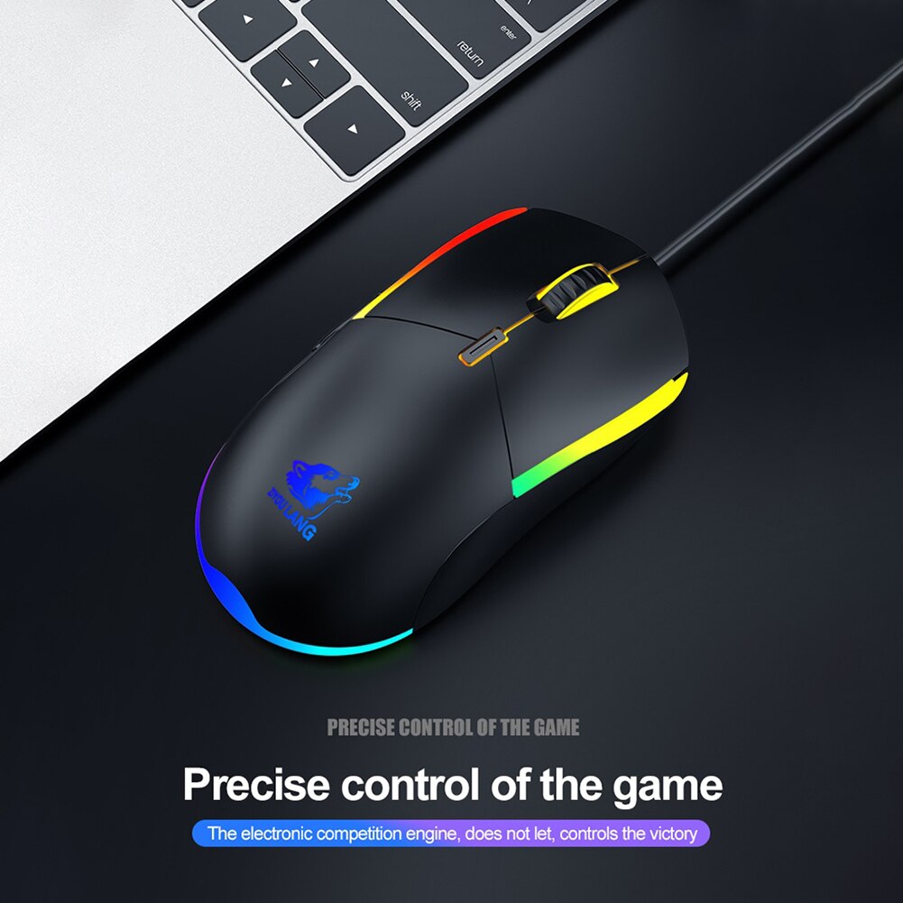 V7 USB Wired Gaming Mouse 6 Buttons 3 Gears 2400 DPI Adjustable RGB Backlit Computer Mouse Ergonomic Gamer Mice For PC Laptop