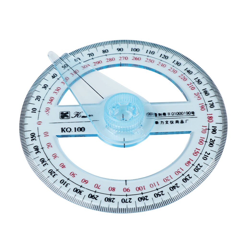 Transparent 360 Degree Pointer Protractor Round Ru... – Grandado